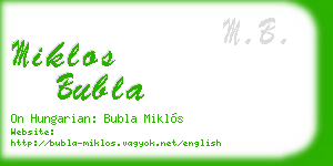 miklos bubla business card