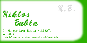 miklos bubla business card